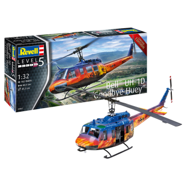 KIT PARA MONTAR REVELL HELICÓPTERO BELL UH-1D "GOODBYE HUEY" 1/32 102 PEÇAS REV 03867